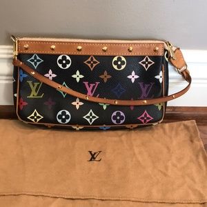 Louis Vuitton multicolor pouchette w/dust bag